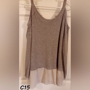 XHILARATION Cold Shoulder Blouse with Lacey Waist, Sz M